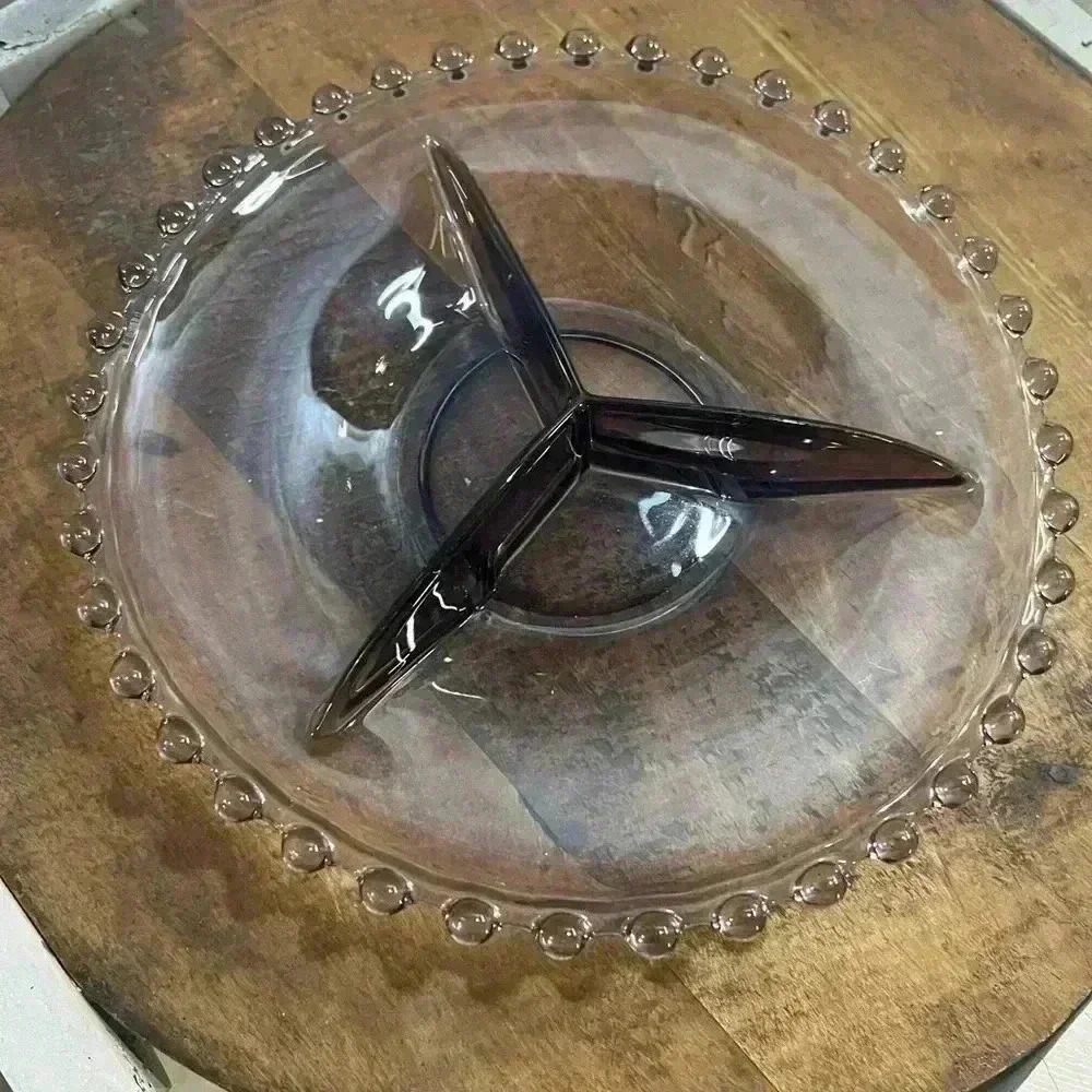 Vintage Candlewick Lavender Divided Snack  Dish from Imperial Glass